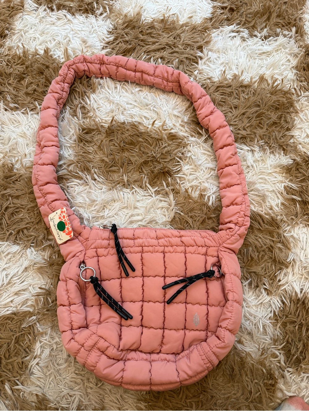 Free People Quilted Dusty Pink Carryall Bag